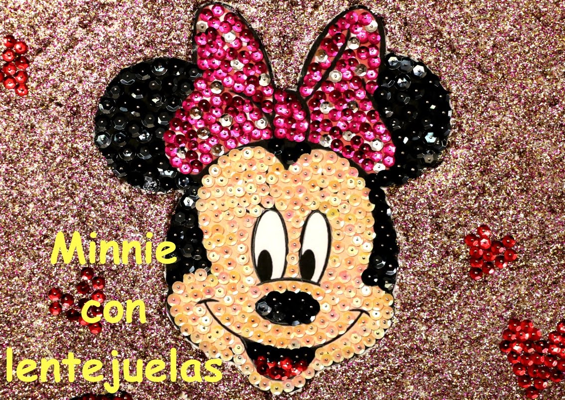 Cuadrito de Minnie Mouse de lentejuelas