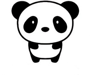 Panda para dibujar en funda transparente